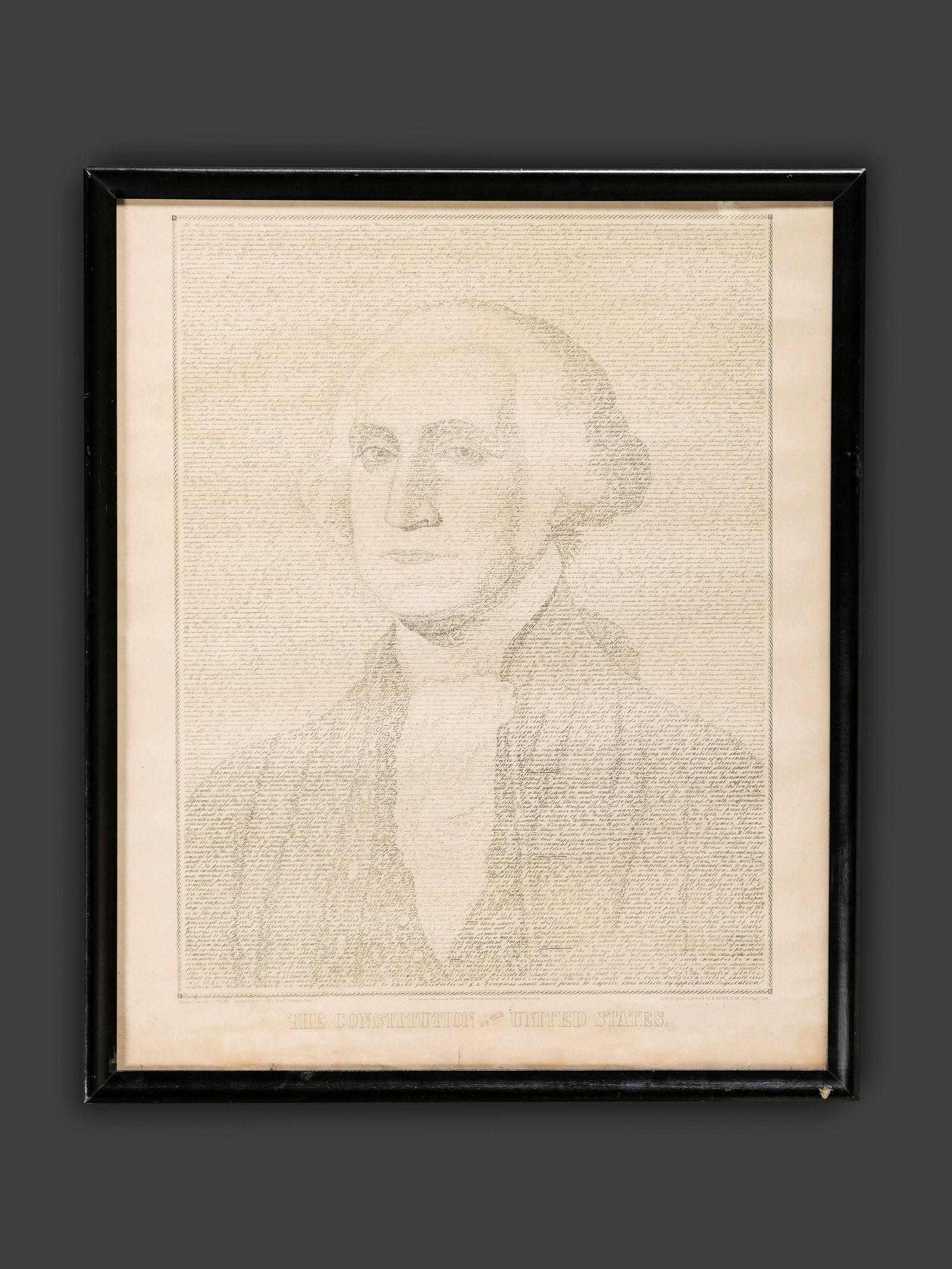 William Henry Pratt (American, 1882-1893), after Gilbert Stuart (American, 1755-1828): William Henry Pratt (American, 1882-1893), after Gilbert Stuart (American, 1755-1828) George Washington - The Constitution of the United States lithograph on paper published by Augustus Hageboeck (Ame