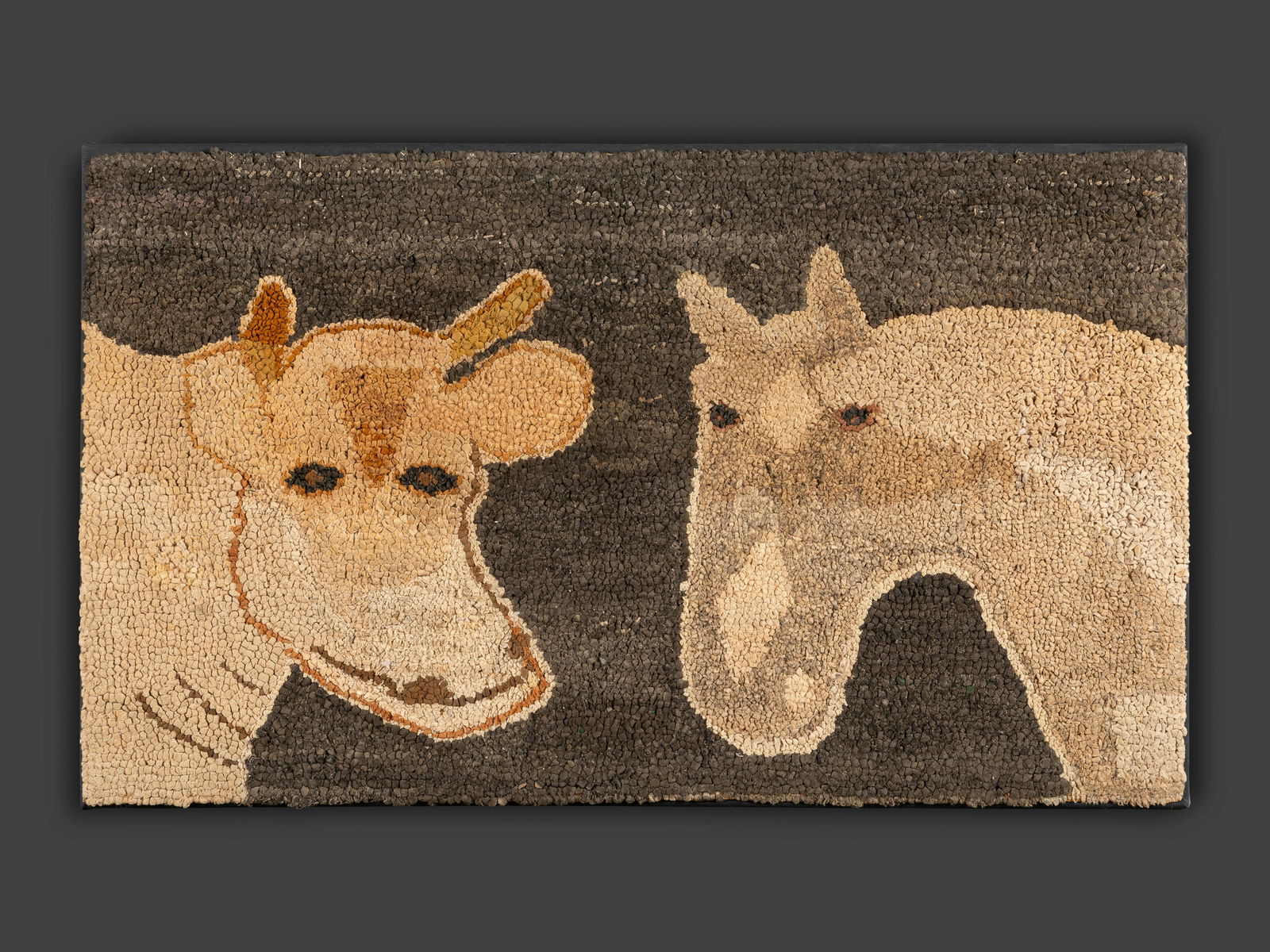 An American Cow and Horse Hooked Rug (1 of 2)