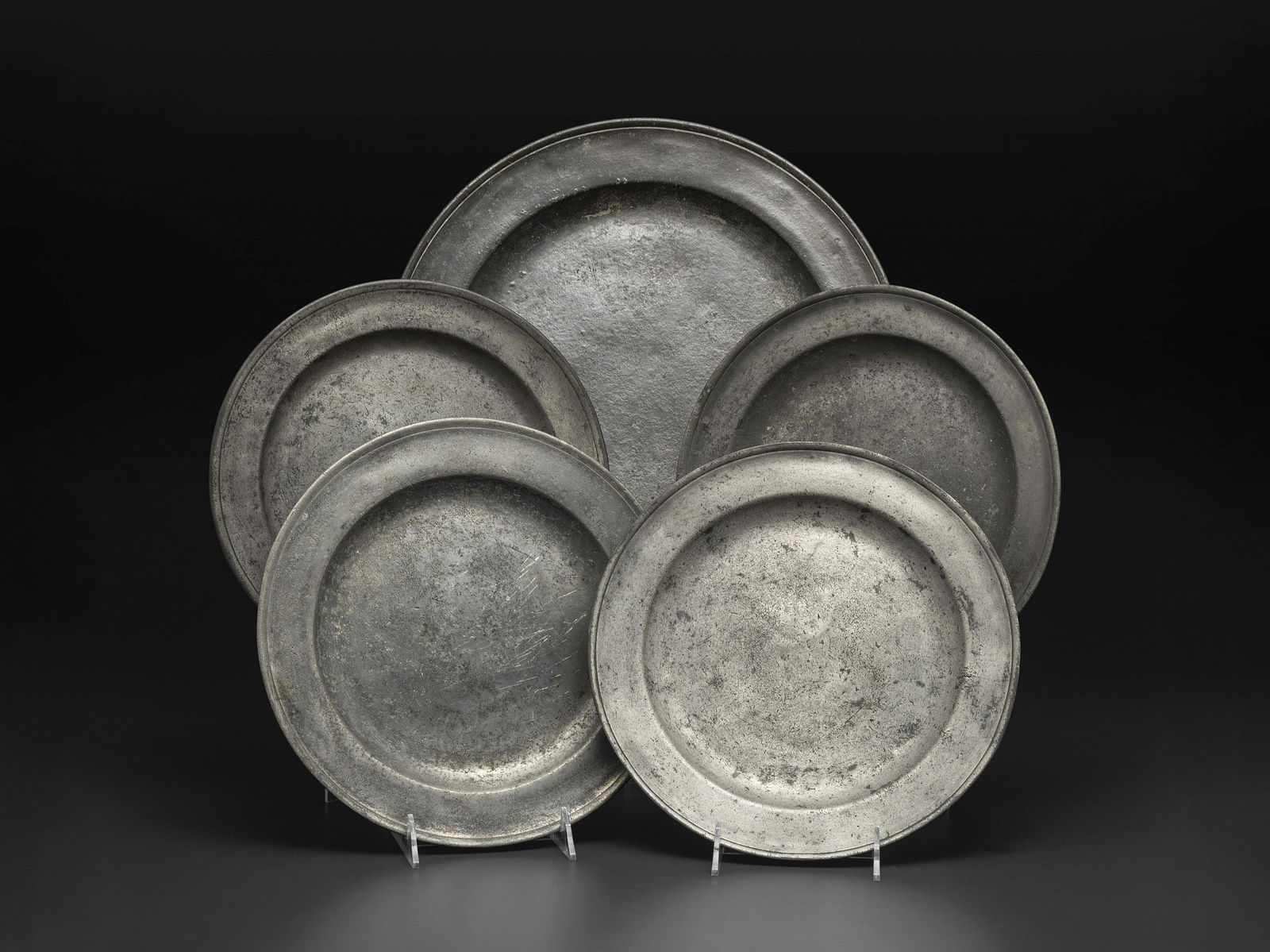Five English Pewter Chargers (1 of 6)