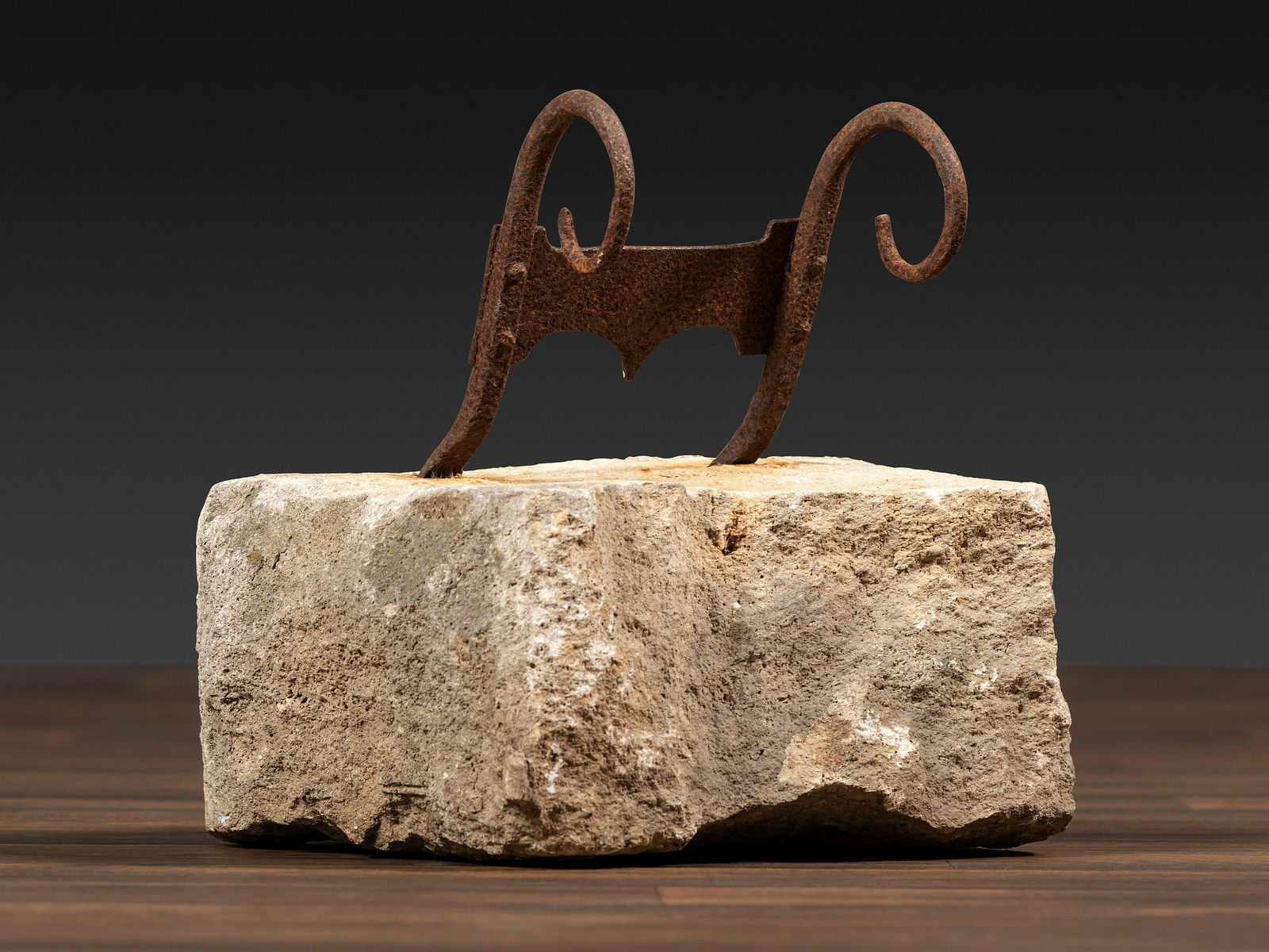 A Tennessee Wrought Iron Bootscrape with Ram's Horn Terminals (1 of 3)