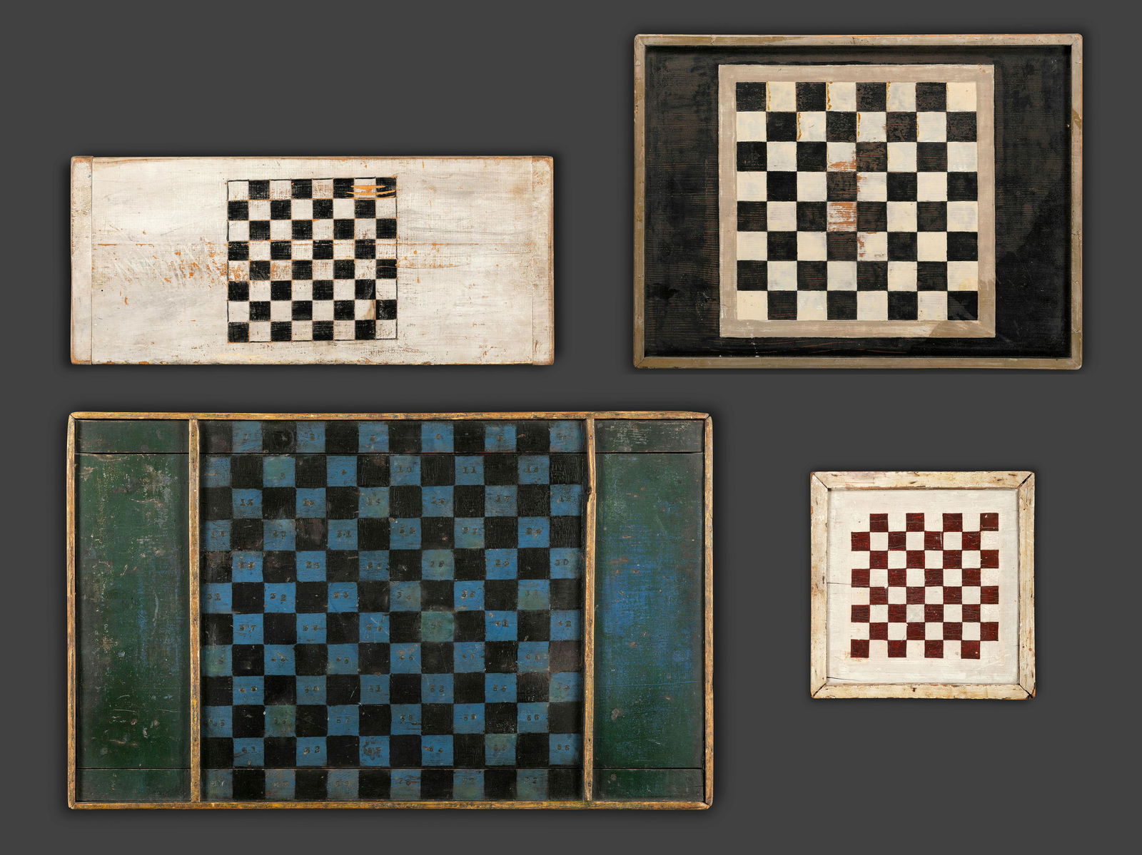 Four Decorated Wood Game Boards (1 of 13)
