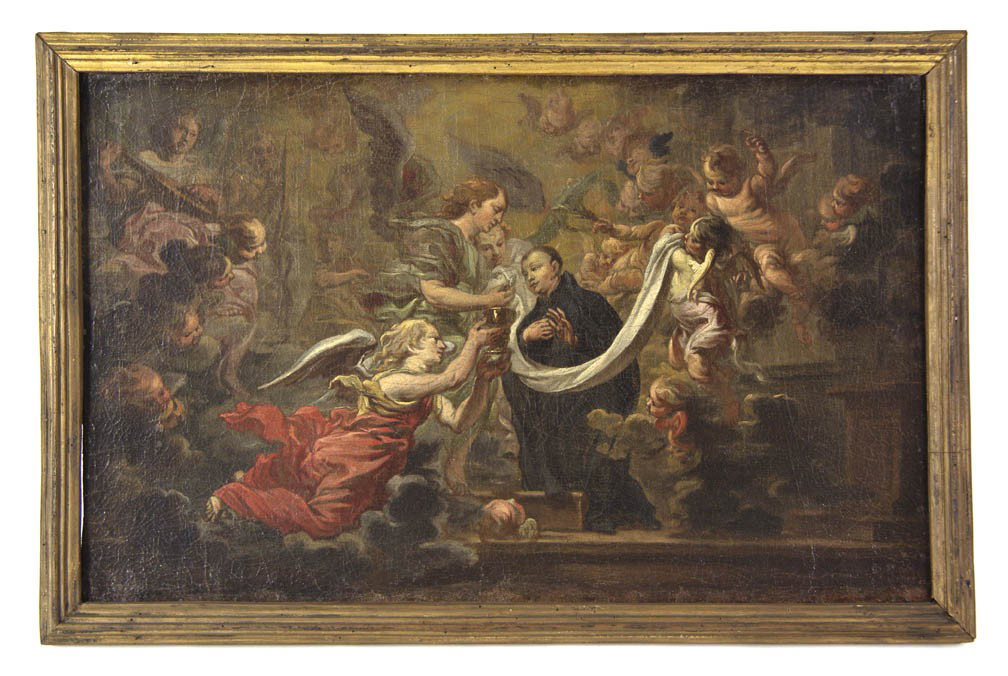 Continental School, (19th century), Allegorical Sc: Continental School (19th century) Allegorical Scene oil on canvas 13 x 20 1/4 inches.