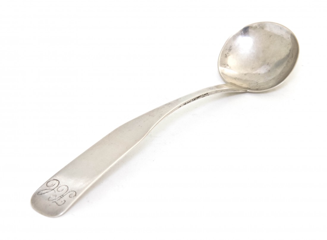 An American Coin Silver Ladle, William Savage, Le: An American Coin Silver Ladle, William Savage, Glasgow, Kentucky, early 19th century, monogrammed H.C.; approximate weight 0.93 ozt. Length 6 7/8 inches.