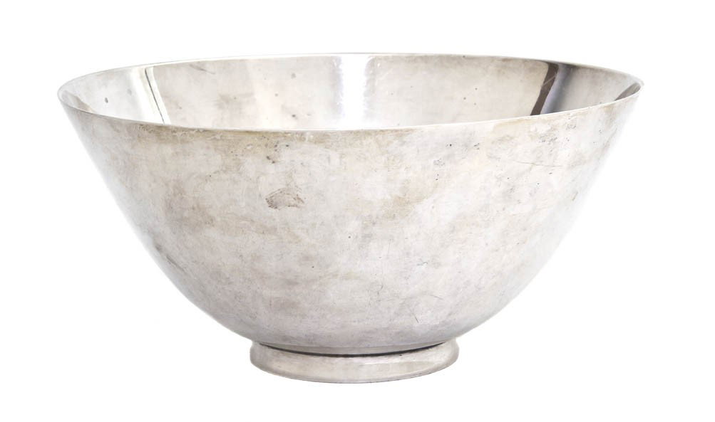 An American Sterling Silver Bowl, Tiffany & Co., : An American Sterling Silver Bowl, Tiffany & Co., 1920, of plain tapered form; approximate total weight 18.02 ozt. Diameter 8 inches. Property from the Estate of Jean Ross, Lake Forest, Illinois