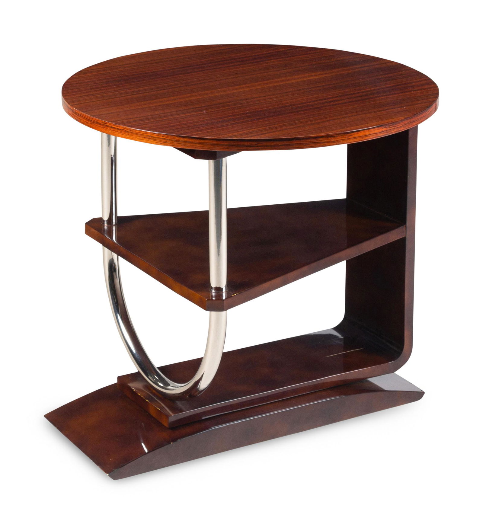 An Art Deco Chrome and Mahogany Side Table (1 of 4)