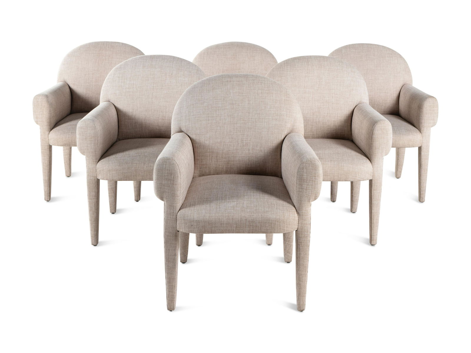 A Set of Six Contemporary Upholstered Armchairs Retailed by Holly Hunt (1 of 3)
