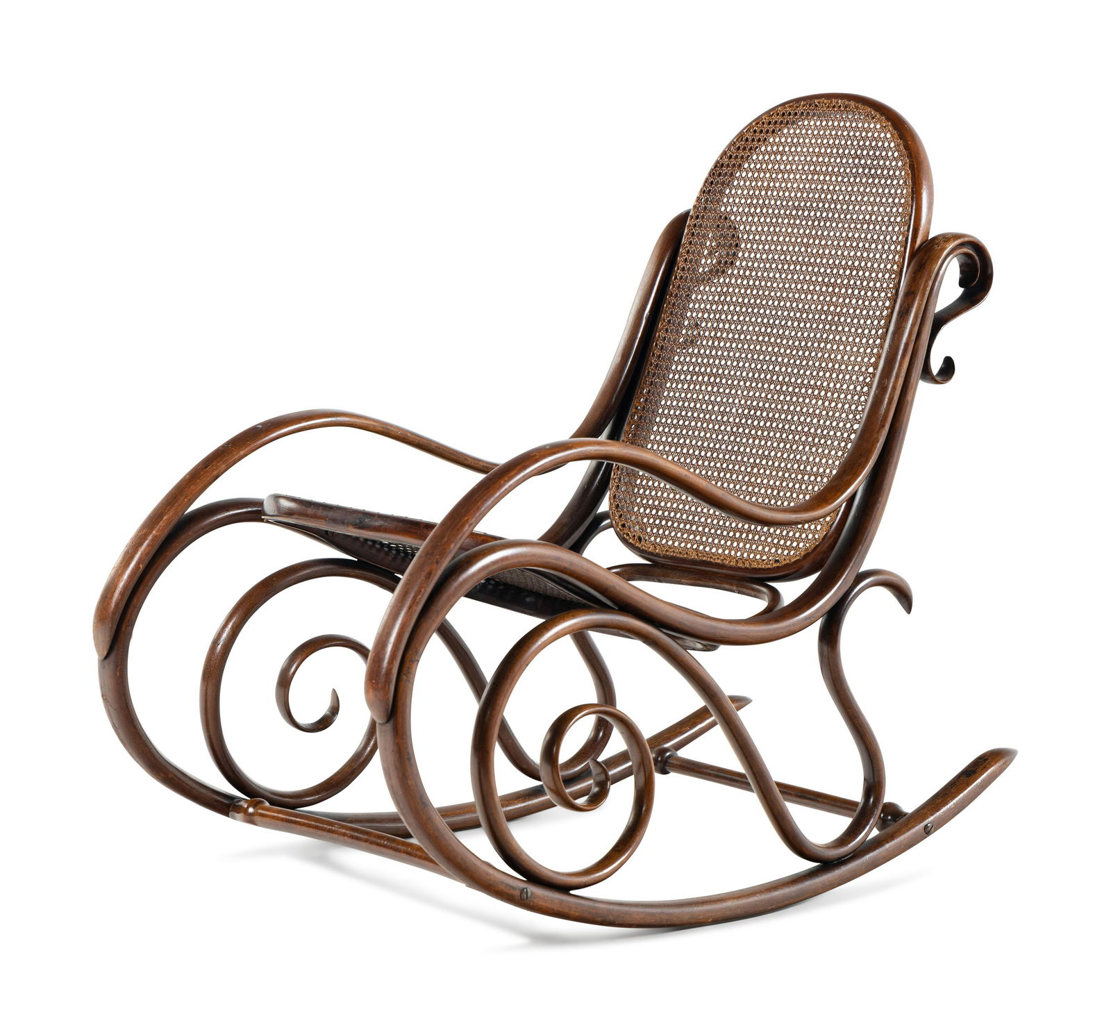 An Austrian Bentwood Rocking Chair, Thonet: An Austrian Bentwood Rocking Chair, Thonet 19th/20th Century Height 32 3/4 inches. Property from a Private Collection, Arlington, Virginia