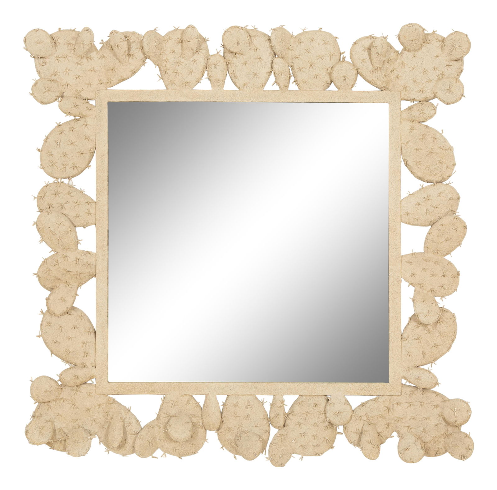 A Whimsical Painted Metal Cactus Framed Mirror (1 of 3)