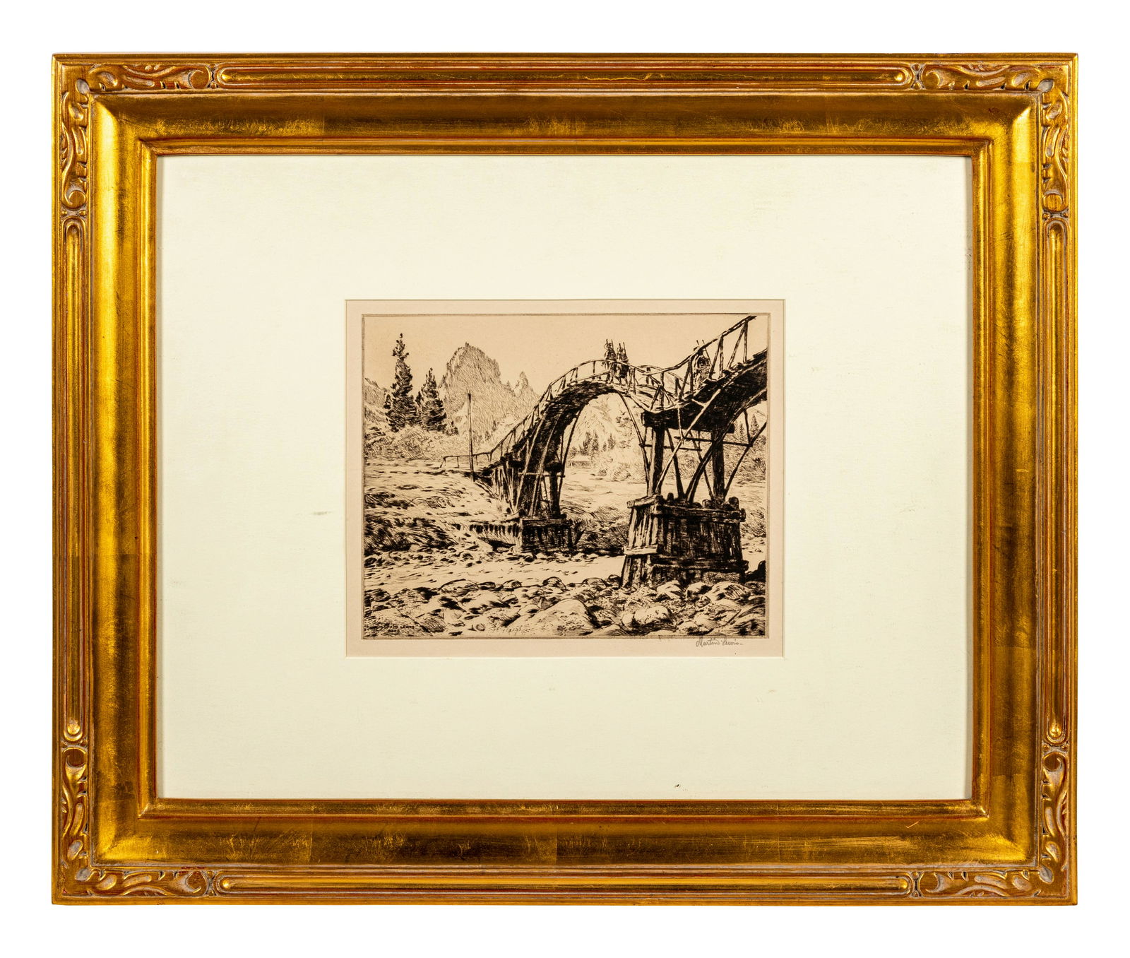 Martin Lewis (American, 1880-1962)  The Bridge Near Nikko (1 of 5)