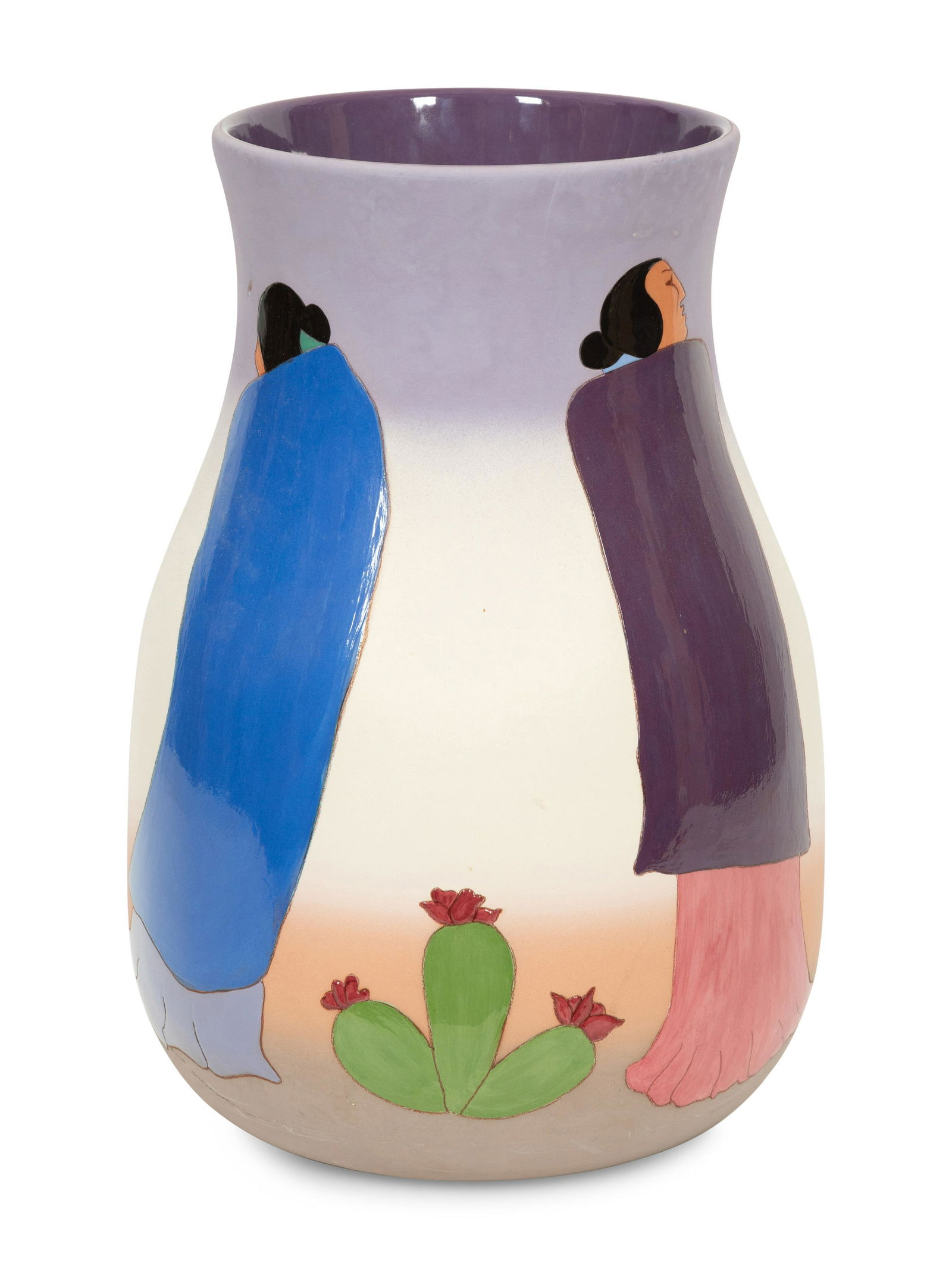 An RC Gorman ceramic vase,  Dessert Flowers  , 1987 (1 of 5)