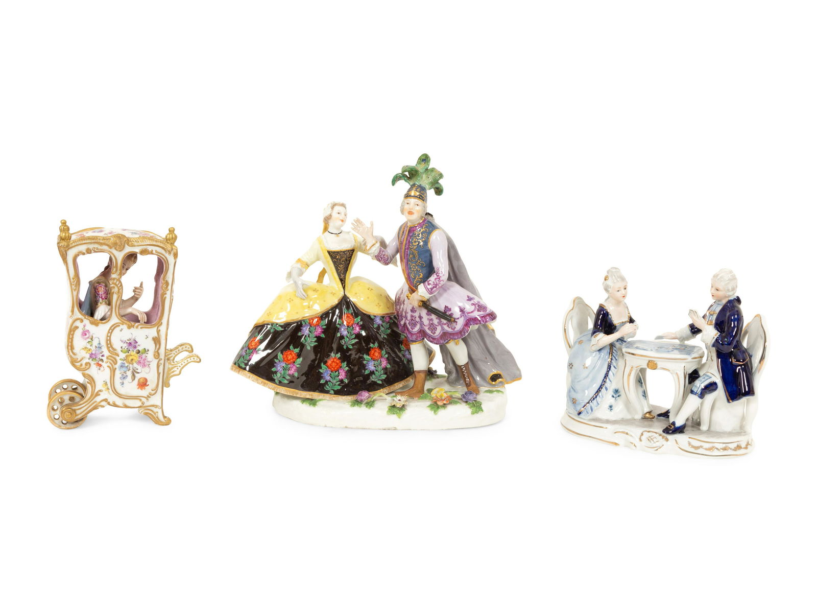 A Meissen Porcelain Sedan Chair and Two Figural Groups (1 of 6)