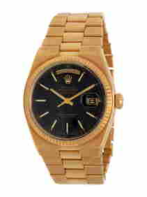 ROLEX, REF. 19018 18K YELLOW GOLD 'OYSTERQUARTZ DAY-DATE' WATCH (1 of 2)