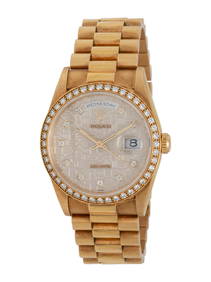 ROLEX, REF. 18348 18K YELLOW GOLD AND DIAMOND 'DAY-DATE' WATCH (1 of 2)