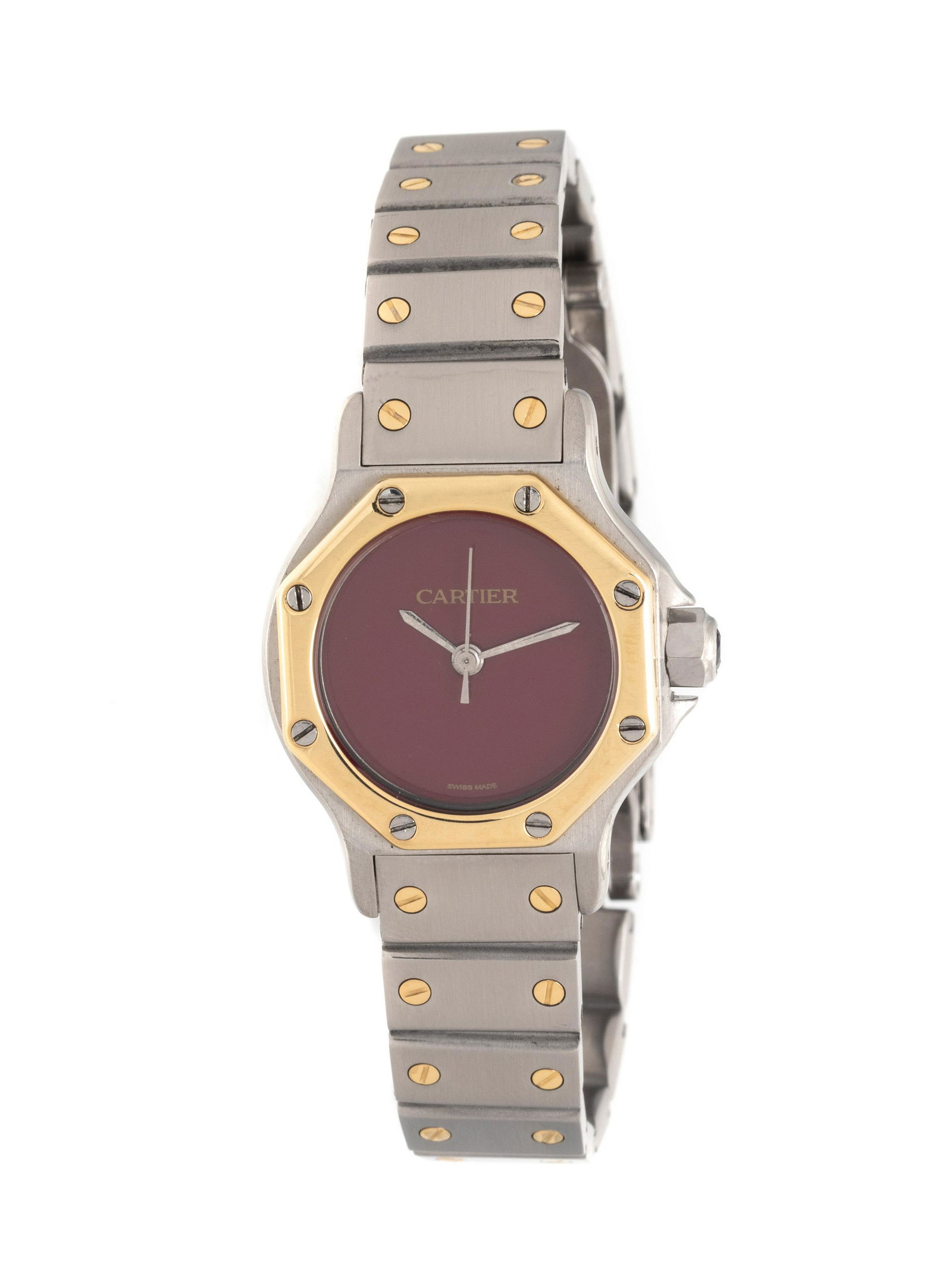 CARTIER, STAINLESS STEEL AND 18K YELLOW GOLD 'SANTOS' WATCH (1 of 2)