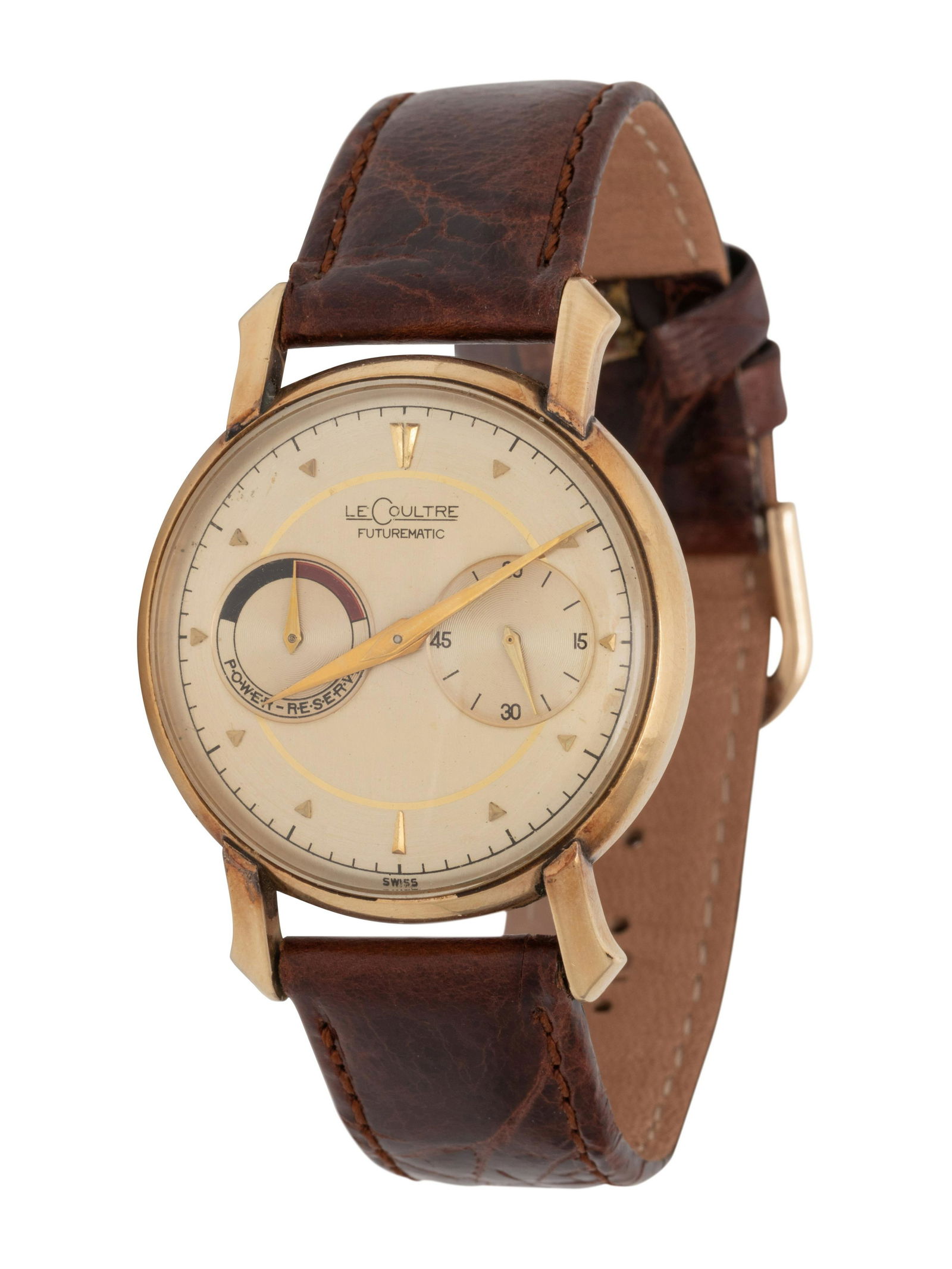 LeCOULTRE, VINTAGE, 10K GOLD-FILLED 'FUTUREMATIC' WATCH (1 of 3)