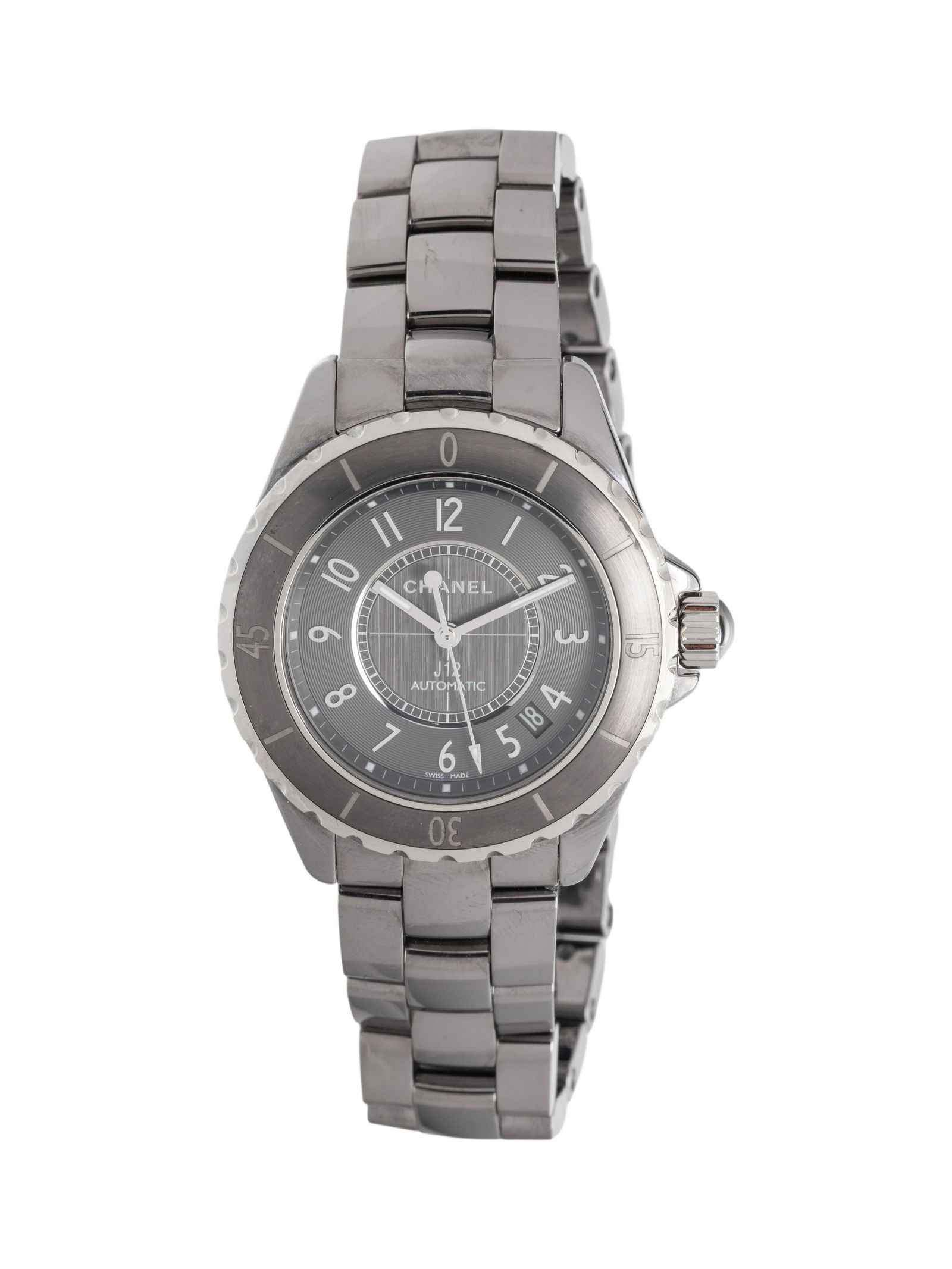 CHANEL, STAINLESS STEEL AND CERAMIC 'J12' WATCH (1 of 2)