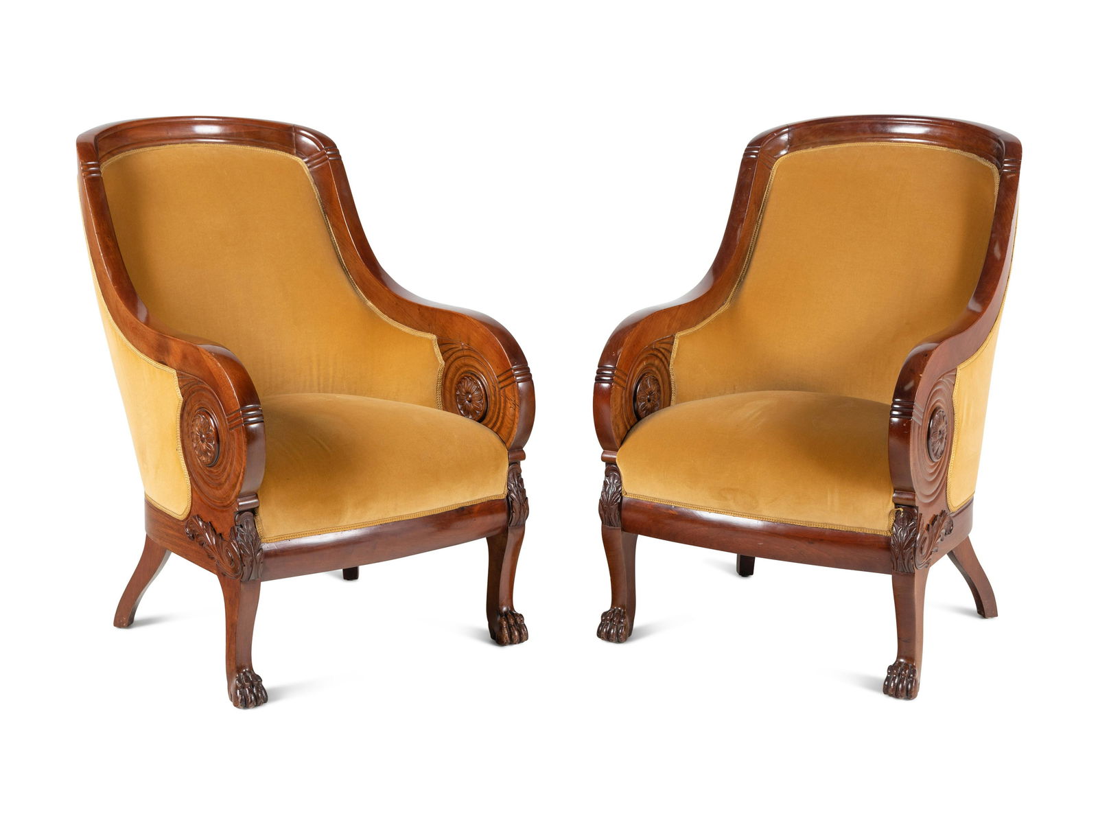 A Pair of Baltic Style Carved Walnut Bergères (1 of 10)