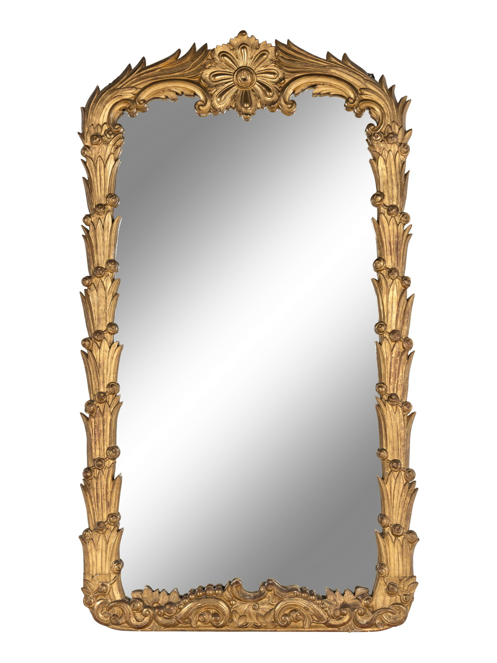A Louis XVI Style Giltwood Mirror: A Louis XVI Style Giltwood Mirror 20th Century Height 87 1/2 x width 49 1/2 inches. This lot is located in Chicago. Property from Linden House, Indianapolis, Indiana