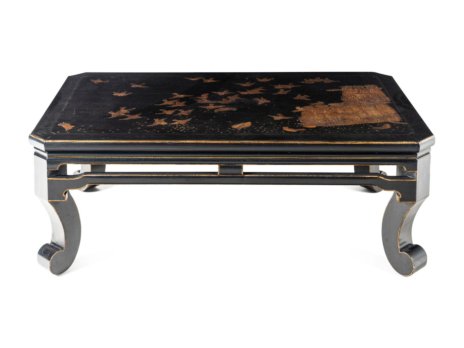 A Contemporary Black and Gilt Painted Low Table (1 of 8)