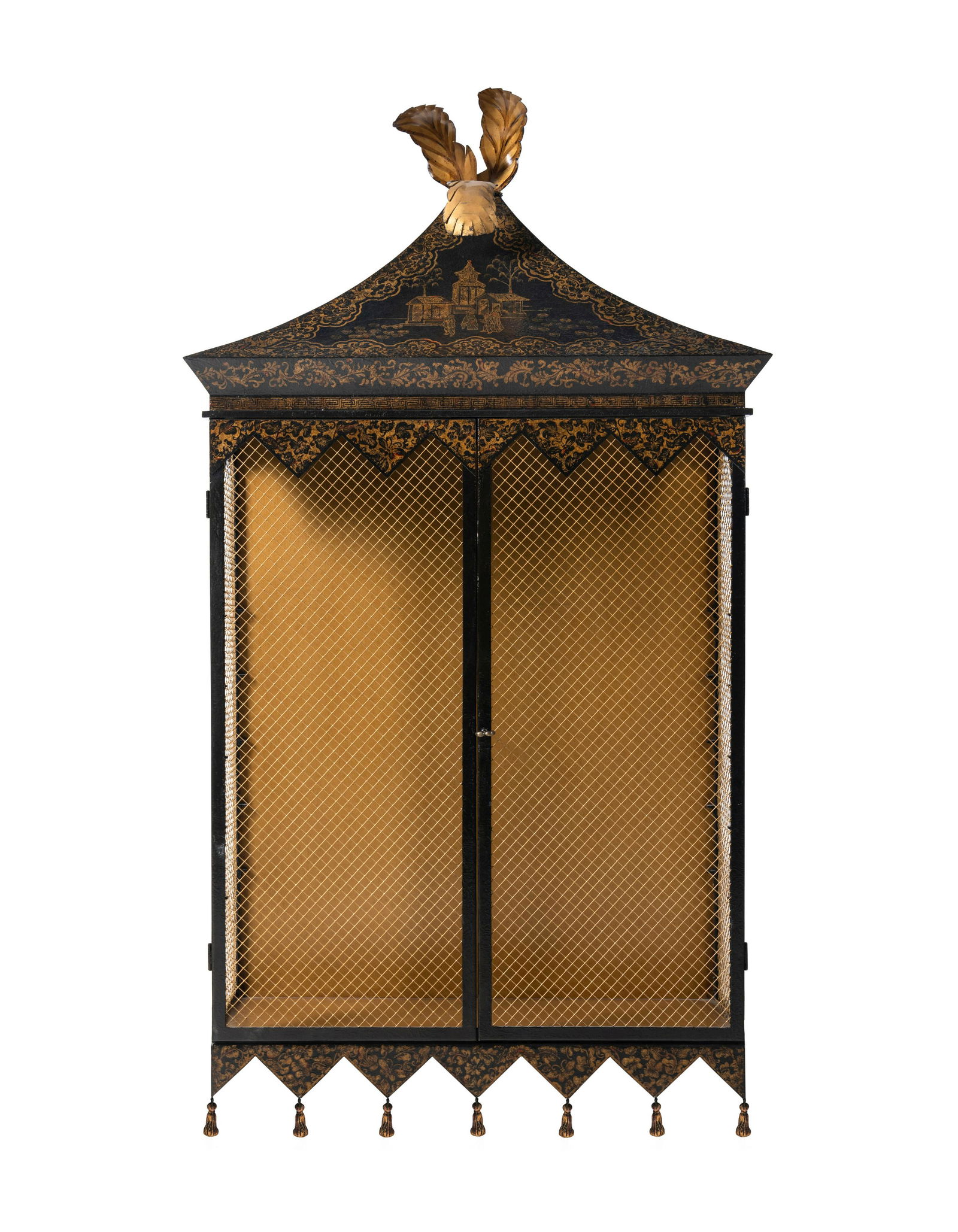 A Tole Chinoiserie-Decorated Hanging Cabinet (1 of 3)