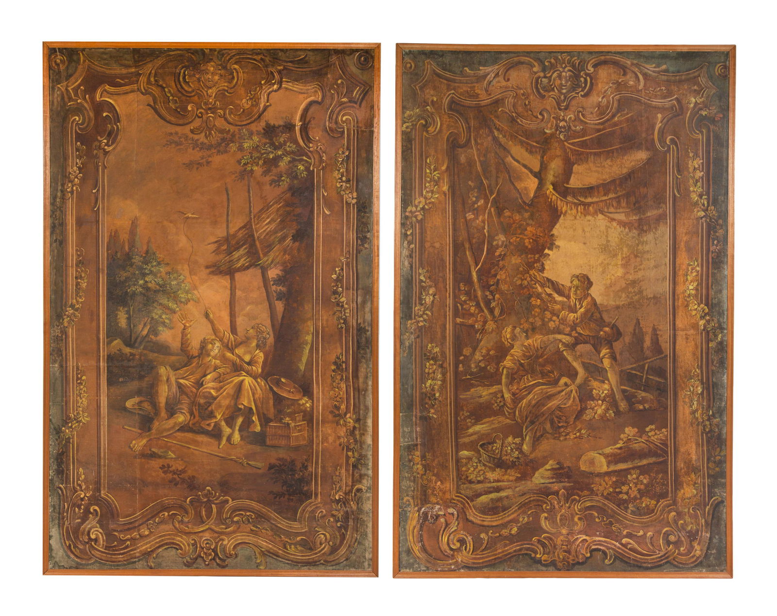 A Pair of Continental Painted Tapestry Cartoons (1 of 7)