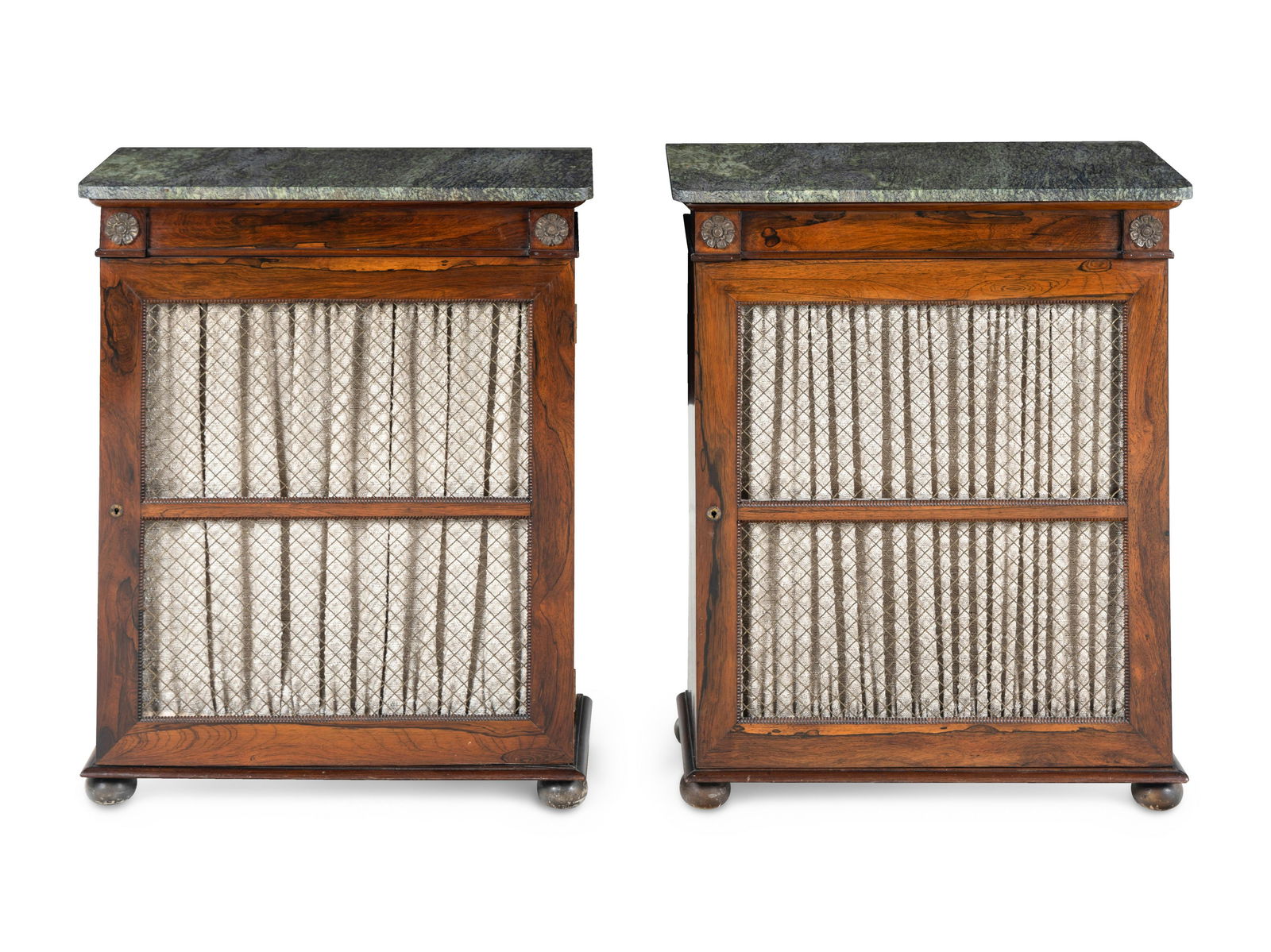 A Pair of Regency Style Indian Rosewood Marble-Top Cabinets (1 of 5)