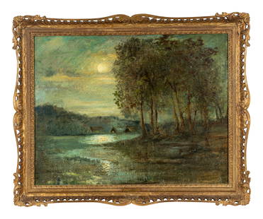 George Henry Bogert (American, 1864-1944): George Henry Bogert (American, 1864-1944) Silvery Moonlight oil on canvas signed Bogert (lower right) 28 x 36 inches (sight). This lot is located in Chicago. Property from the Estate of Eileen Mackevi