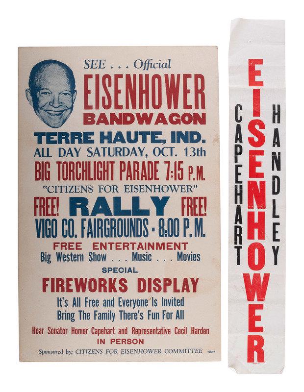 [EISENHOWER, Dwight D. (1890-1969)]. Campaign, inaugural, and presidential ephemera. : [EISENHOWER, Dwight D. (1890-1969)]. Campaign, inaugural, and presidential ephemera. A massive collection of Eisenhower-related ephemera, comprising: See...Official Eisenhower