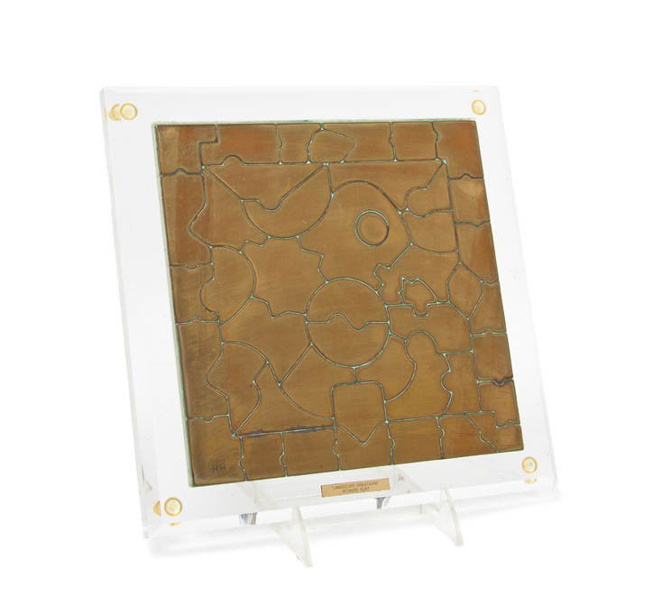 Richard Howard Hunt, (American, b. 1935), Landscape: Richard Howard Hunt (American, b. 1935) Landscape Variations bronze inscribed RH (lower left) 8 1/4 x 8 1/4 inches. Property from the Estate of Tom G. and Mary Jane McClain, Phoenix,