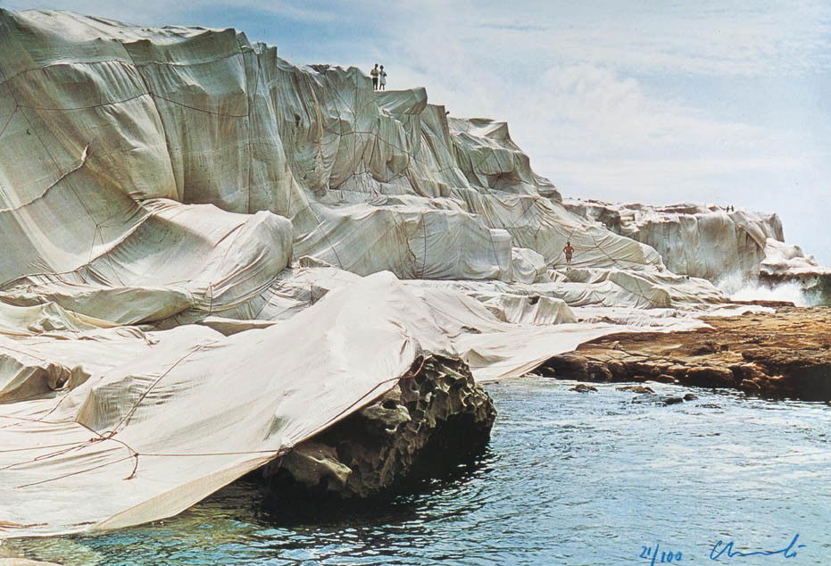 Christo and Jeanne-Claude, (American, b. 1935), A: Christo and Jeanne-Claude (American, b. 1935) Australian Wrapped Coast print edition 21/100, signed Christo (lower right) 18 1/2 x 16 3/4 inches.