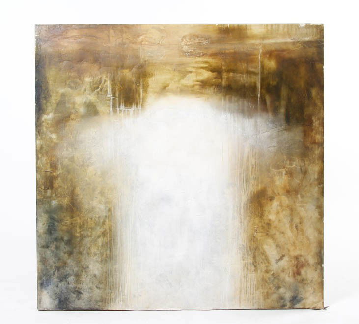 Hiro Yokose, (Japanese, b.1951), Untitled, 1998: Hiro Yokose (Japanese, b.1951) Untitled, 1998 mixed media with encaustic dated (verso) 48 x 48 inches.