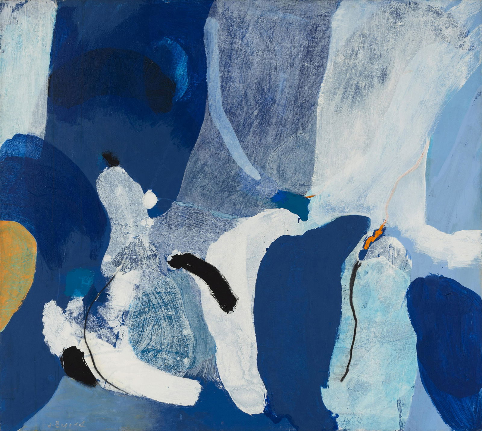 James Brooks (American, 1906-1992) Kantry, 1967: James Brooks (American, 1906-1992) Kantry, 1967 acrylic on canvas signed J Brooks (lower left); signed, titled and dated (verso) 54 x 60 inches. Property from a Private Art Collection