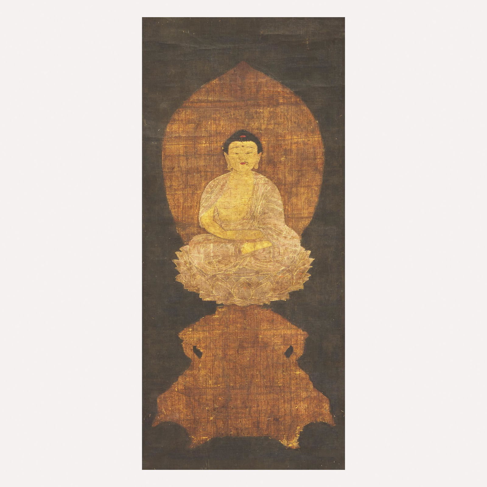 Japanese School 無量壽佛絲綢畫 Edo period or earlier (1 of 3)