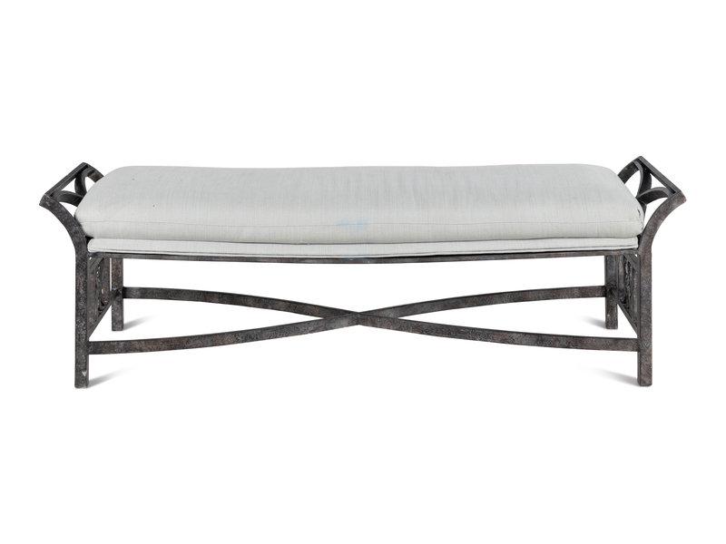 A Contemporary Patinated Metal Bench: A Contemporary Patinated Metal Bench Height 20 x width 67 1/2 x depth 20 inches. This lot is located in Chicago. Property from Linden House, Indianapolis, Indiana Condition
