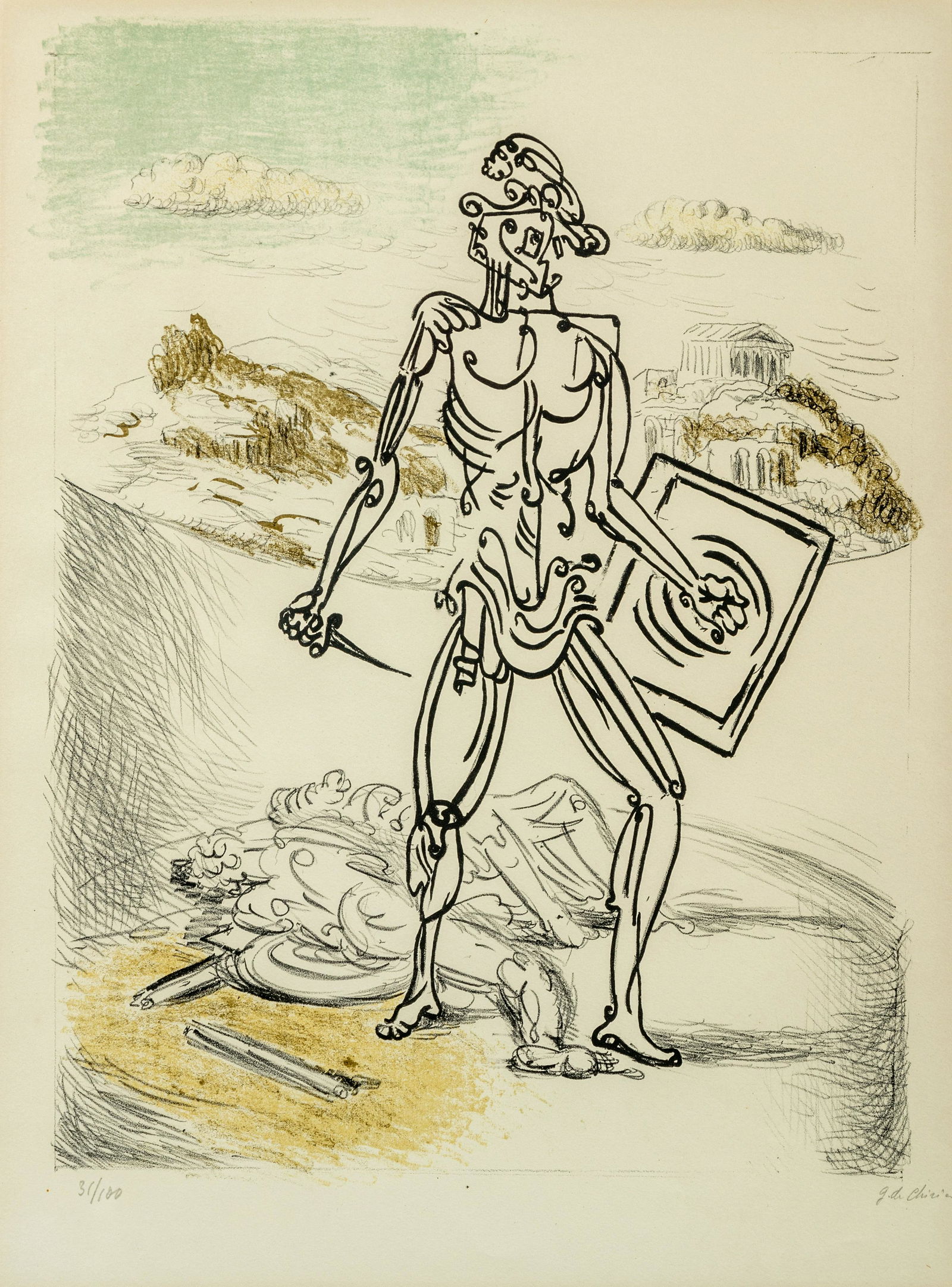 Giorgio De Chirico (Italian, 1888-1978) Gladiatore (from Metamorphosis), 1929 (1 of 6)