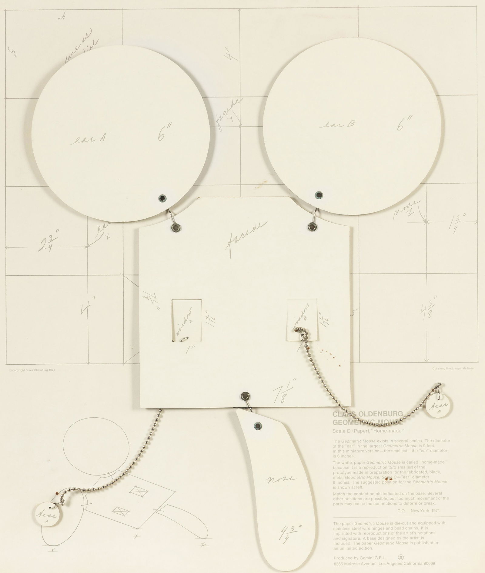 Claes Oldenburg (American, 1929–2022) Geometric Mouse -- Scale D, 1971 (1 of 7)
