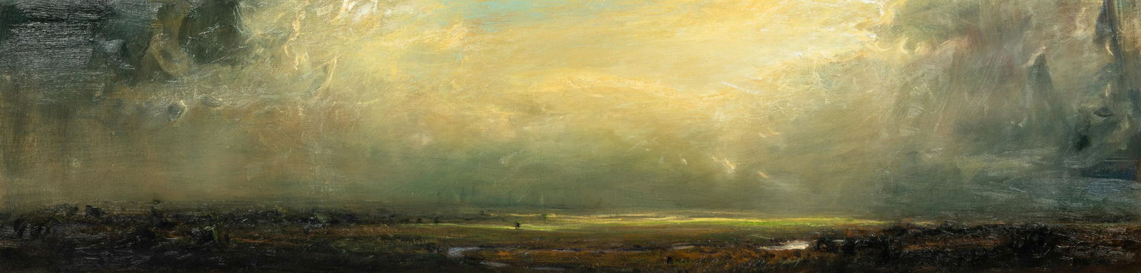 Gordon Brown (American, b. 1962) Evening Hour: Gordon Brown (American, b. 1962) Evening Hour oil on board signed Gordon Brown (lower right) 12 x 48 inches Provenance: Breckenridge Galleries, Breckenridge, Colorado
