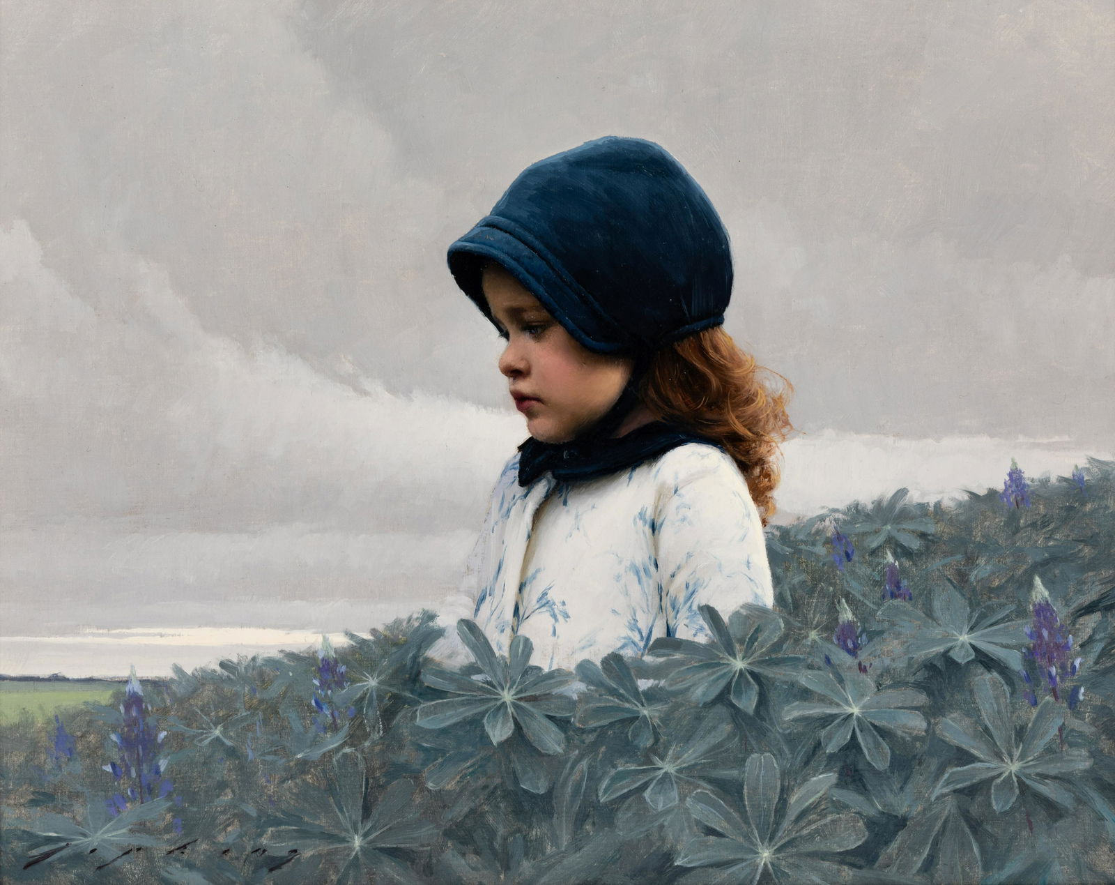 Jeremy Lipking (American, b. 1975) Blue Bonnet: Jeremy Lipking (American, b. 1975) Blue Bonnet oil on board signed Lipking (lower left) 16 x 20 inches Provenance: Legacy Gallery, Scottsdale, Arizona, February, 2021 Jeremy Lipking's father was an ad