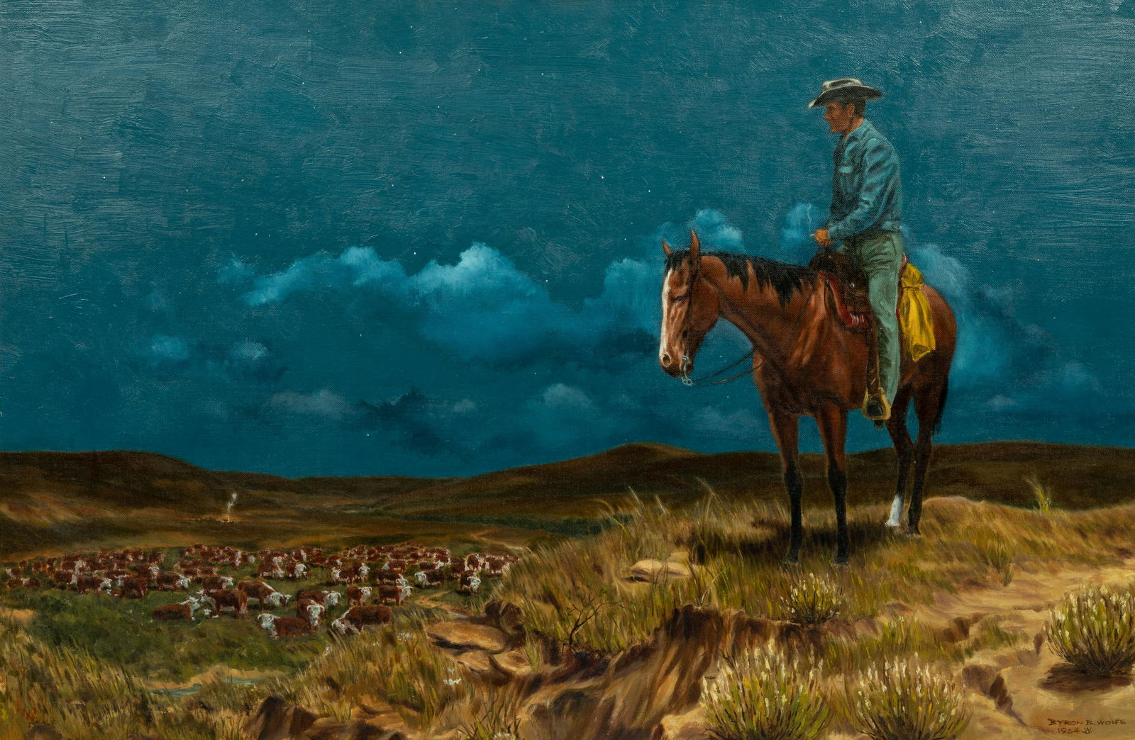 Byron Wolfe (American, 1904-1973) The Night Herder, 1964 (1 of 5)