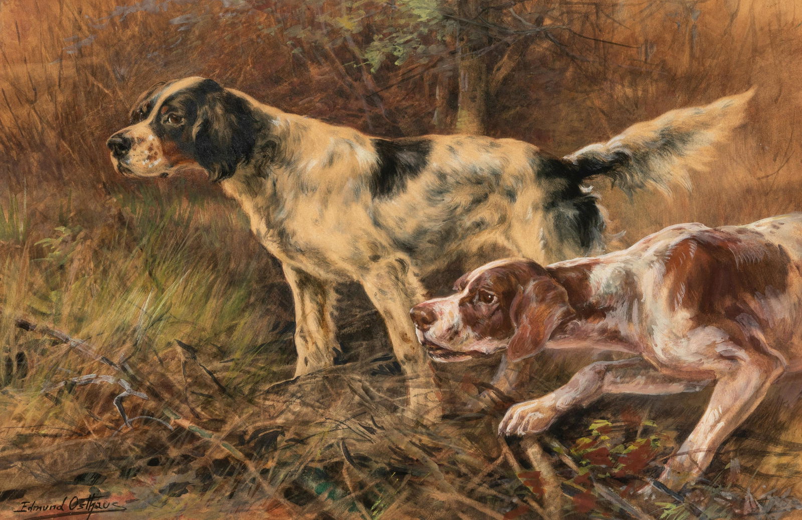 Edmund Osthaus (German/American, 1858-1928) Two Hunting Dogs (1 of 5)
