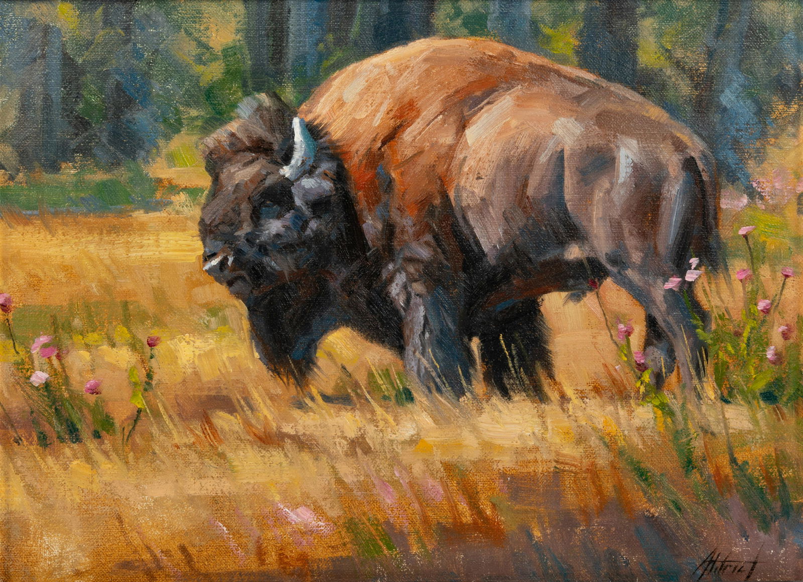 Edward Aldrich (American, b. 1965) Bison in Flowers (1 of 5)