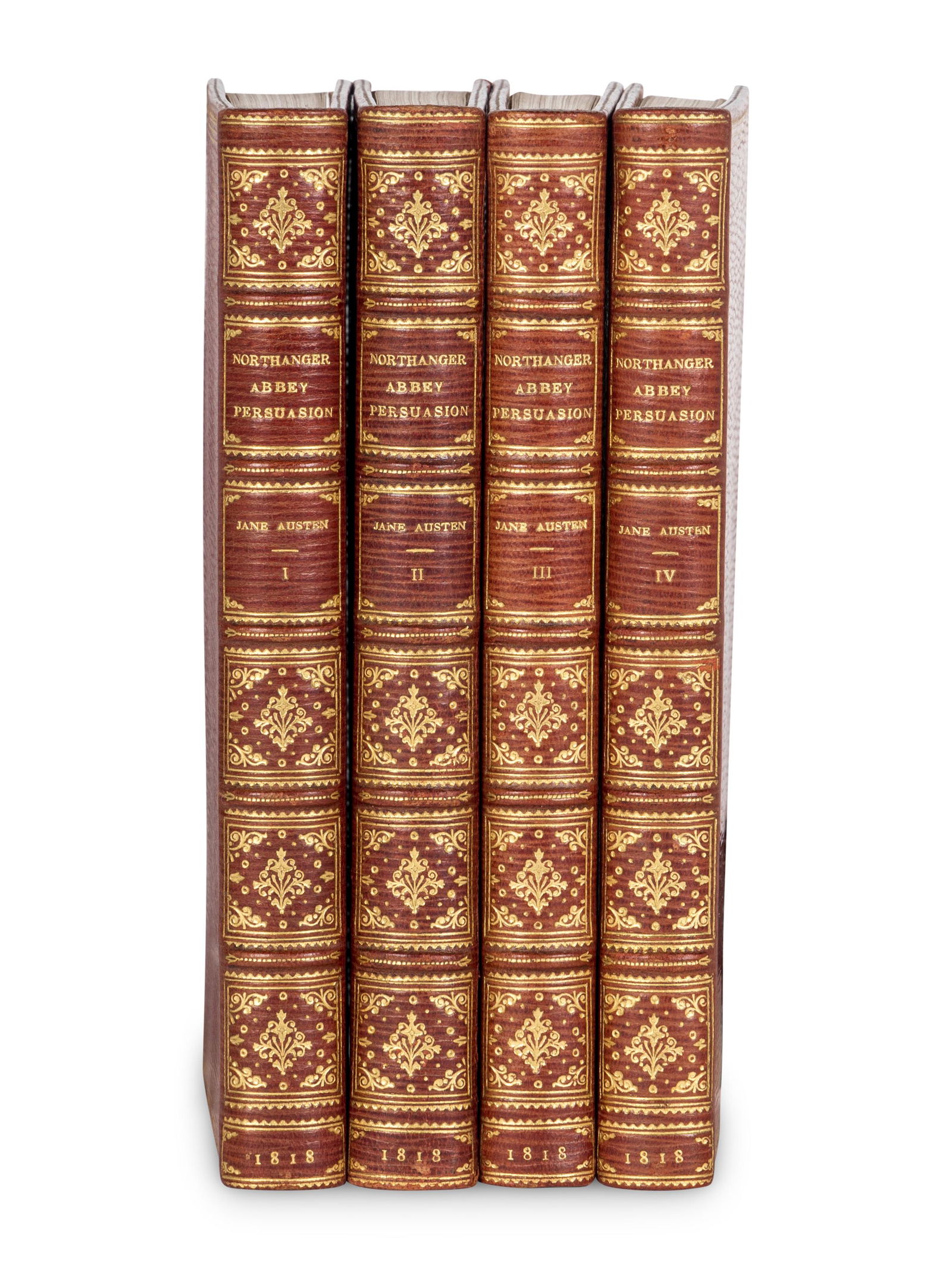 AUSTEN, Jane (1775-1817). Northanger Abbey: and Persuasion. By the Author of "Pride and Prejudice",: AUSTEN, Jane (1775-1817). Northanger Abbey: and Persuasion. By the Author of "Pride and Prejudice", "Mansfield-Park" &c. With a Biographical Notice of the Author. London: John Murray, 1818. 4 volumes,