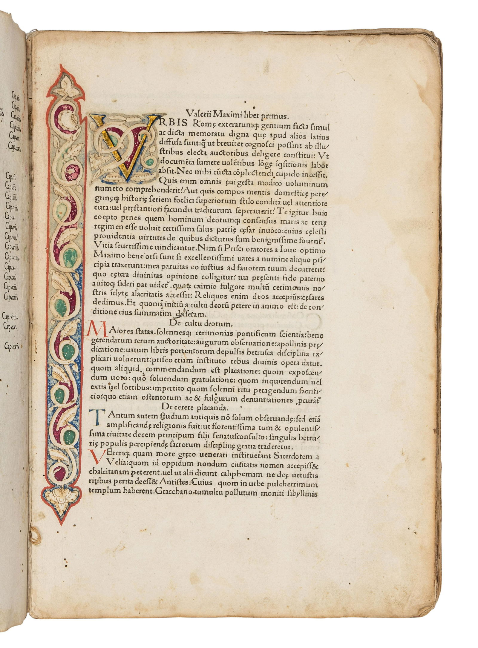 VALERIUS MAXIMUS, Gaius. Facta et dicta memorabilia. [Venice] : Vindelinus de Spira, 1471. 7-line (1 of 1)