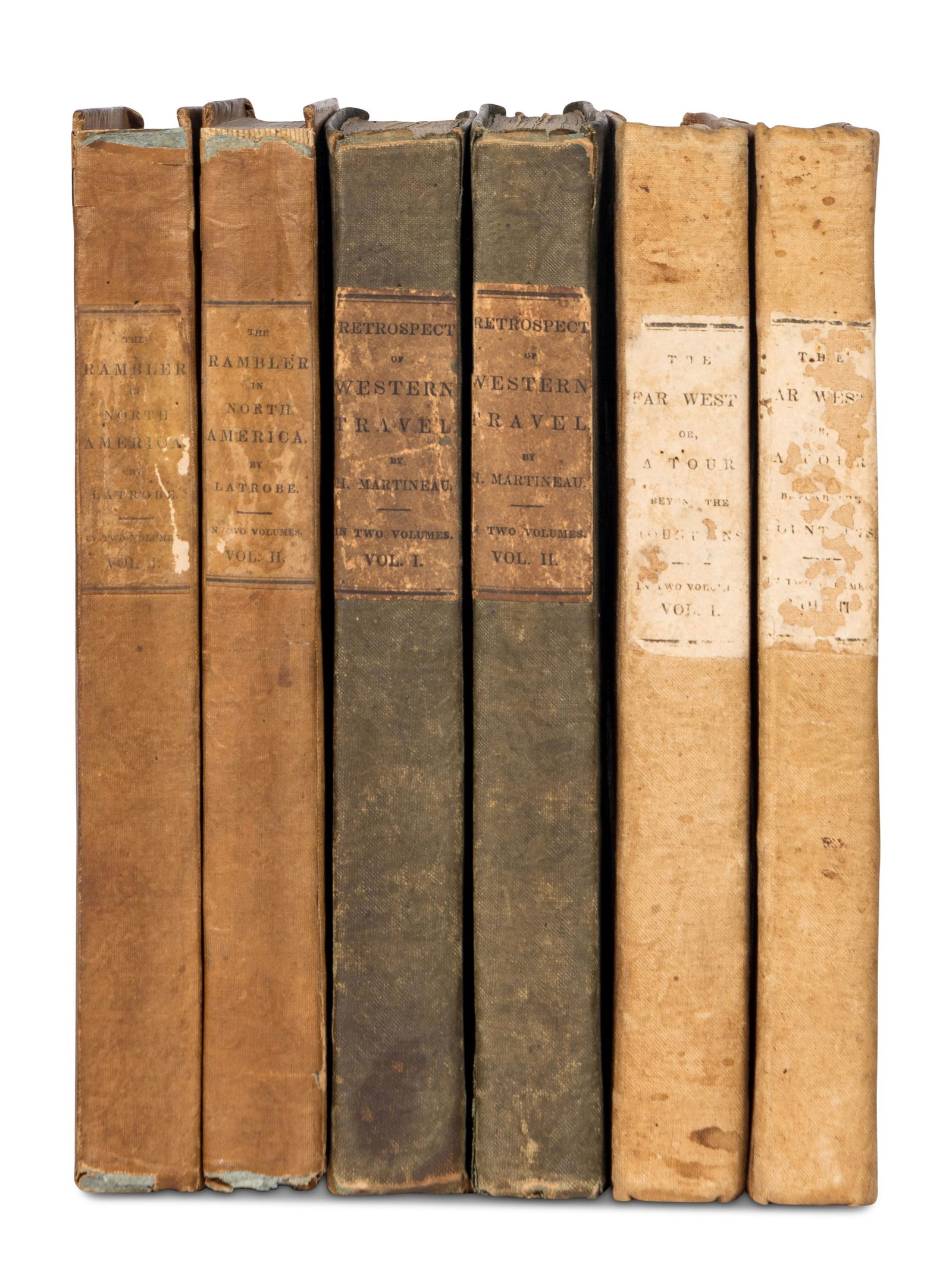 [WESTERN AMERICAN TRAVELOGUES]. A group of 3 works in 6 volumes, all published by Harper & Brothers, (1 of 2)