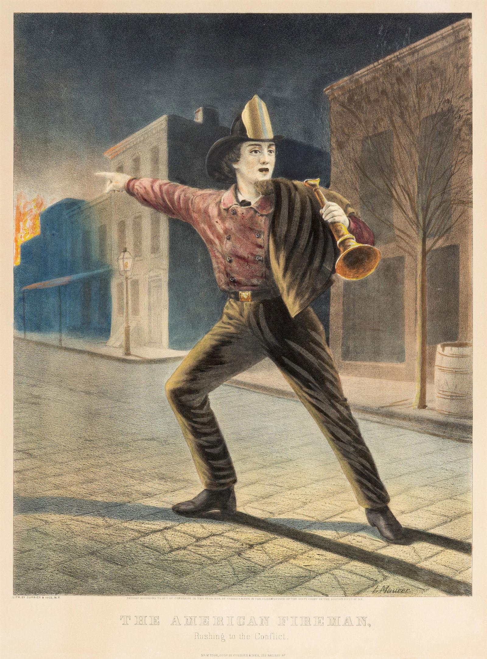CURRIER and IVES, publishers -- After Louis Maurer. A group of 4 prints from the American Fireman (1 of 2)