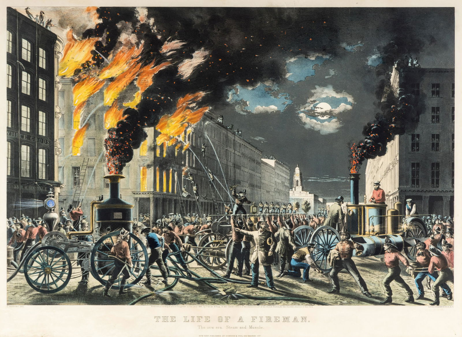 CURRIER and IVES, publishers -- After Charles Parsons. 2 large-format lithographs from The Life of a (1 of 4)