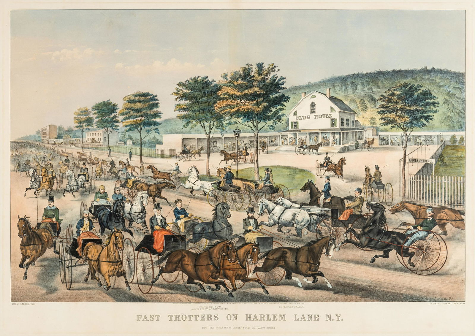 CURRIER and IVES, publishers -- After John Cameron. Fast Trotters on Harlem Lane N.Y., 1870. (G. (1 of 2)