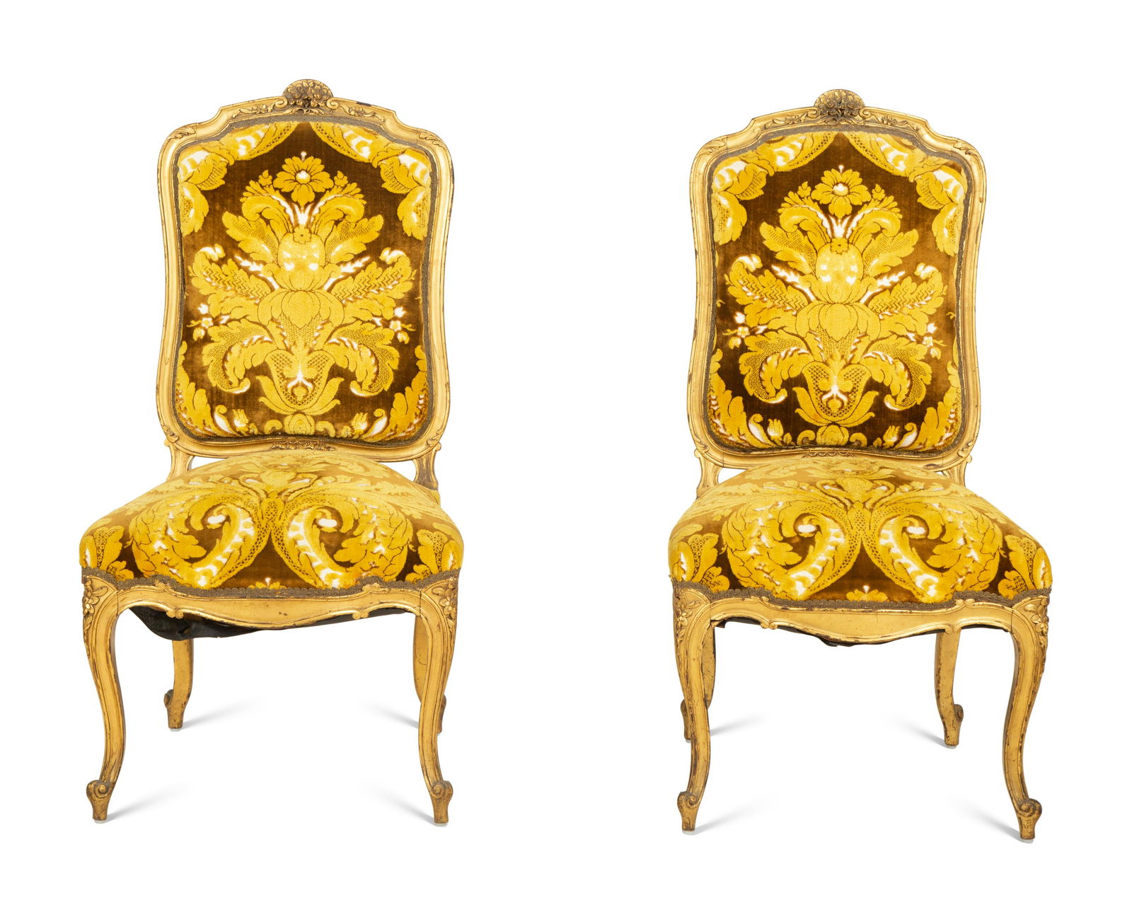 A Pair of Italian Louis XV Style Giltwood Side Chairs (1 of 4)