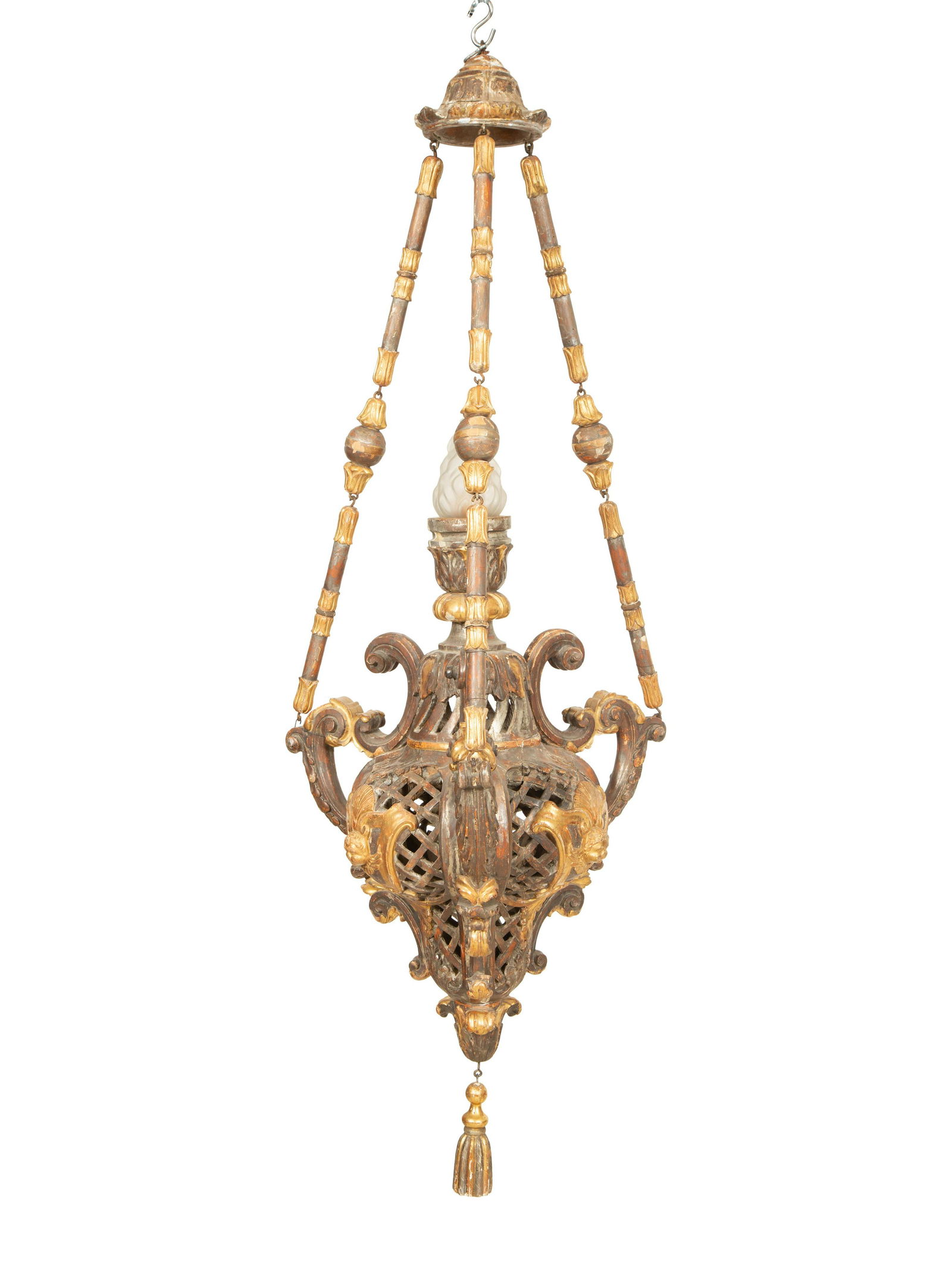 An Italian Painted and Parcel Gilt Hanging Lantern (1 of 5)