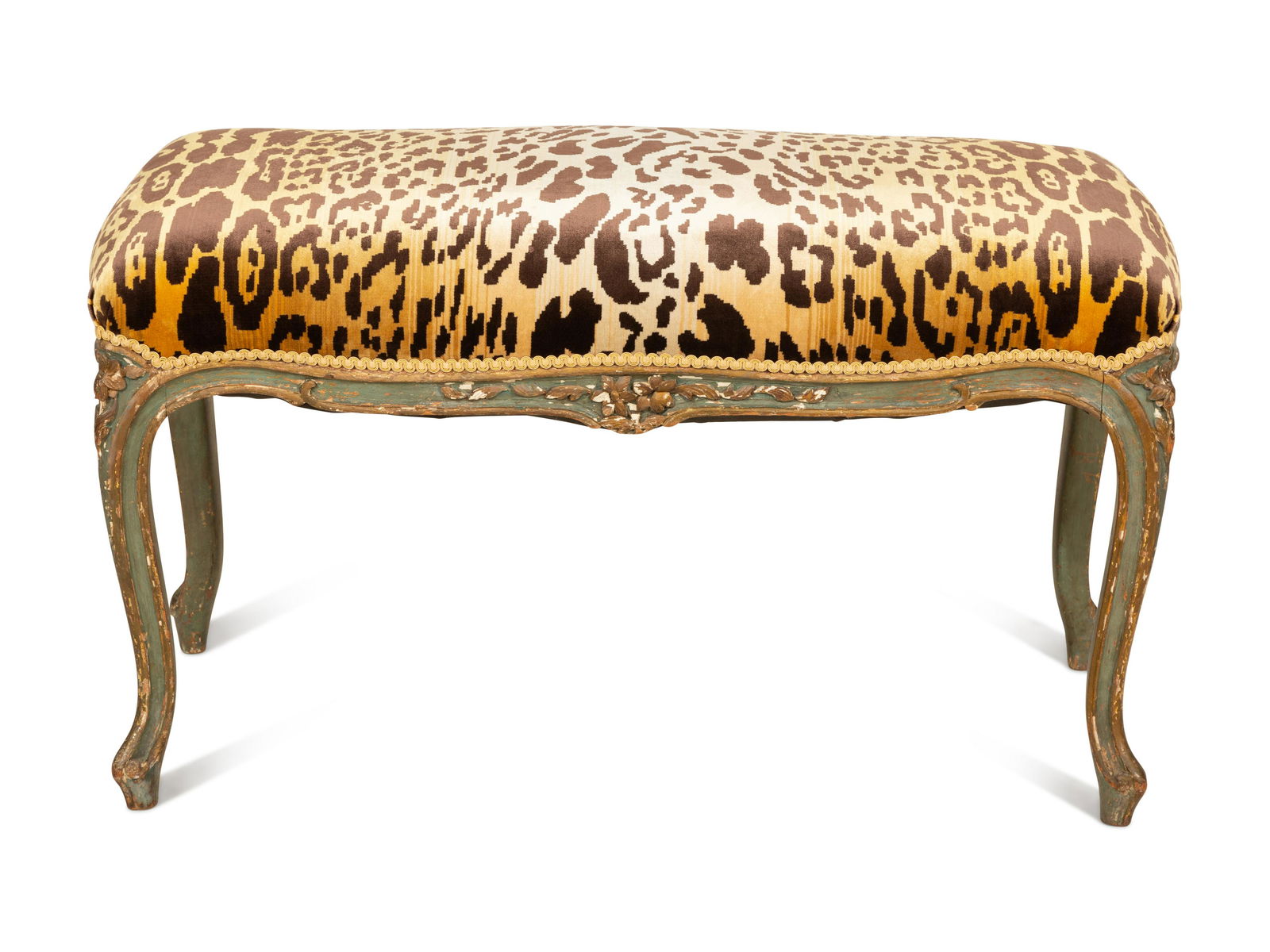 A Louis XV Painted Window Bench (1 of 5)